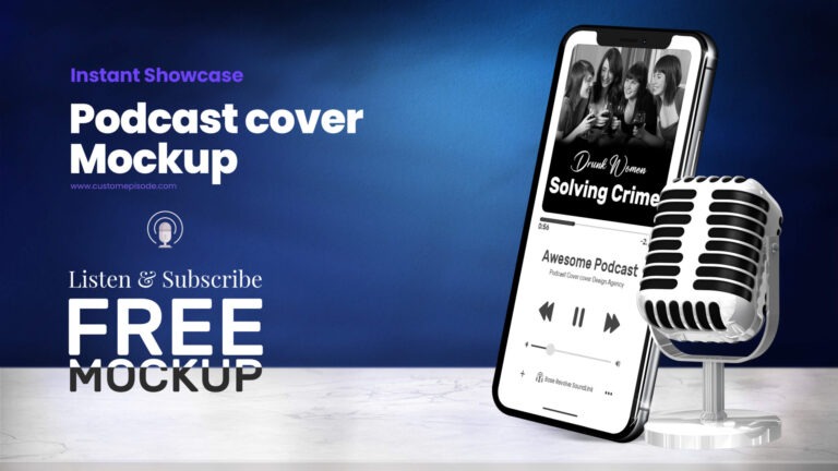 Podcast Cover Mockup PSD Free Download