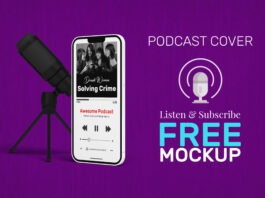 Creative Podcast Cover Art Mobile Mockup Free Download