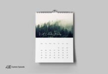 Wall Calendar Mockup wall calendar mockup PSD free download,