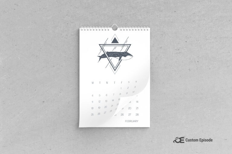 Wall Calendar Mockup PSD Free Download