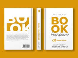 hardcover book mockup free download