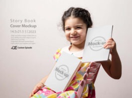 Story Book cover mockup Free Download