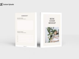 Double sided Book cover mockup free download