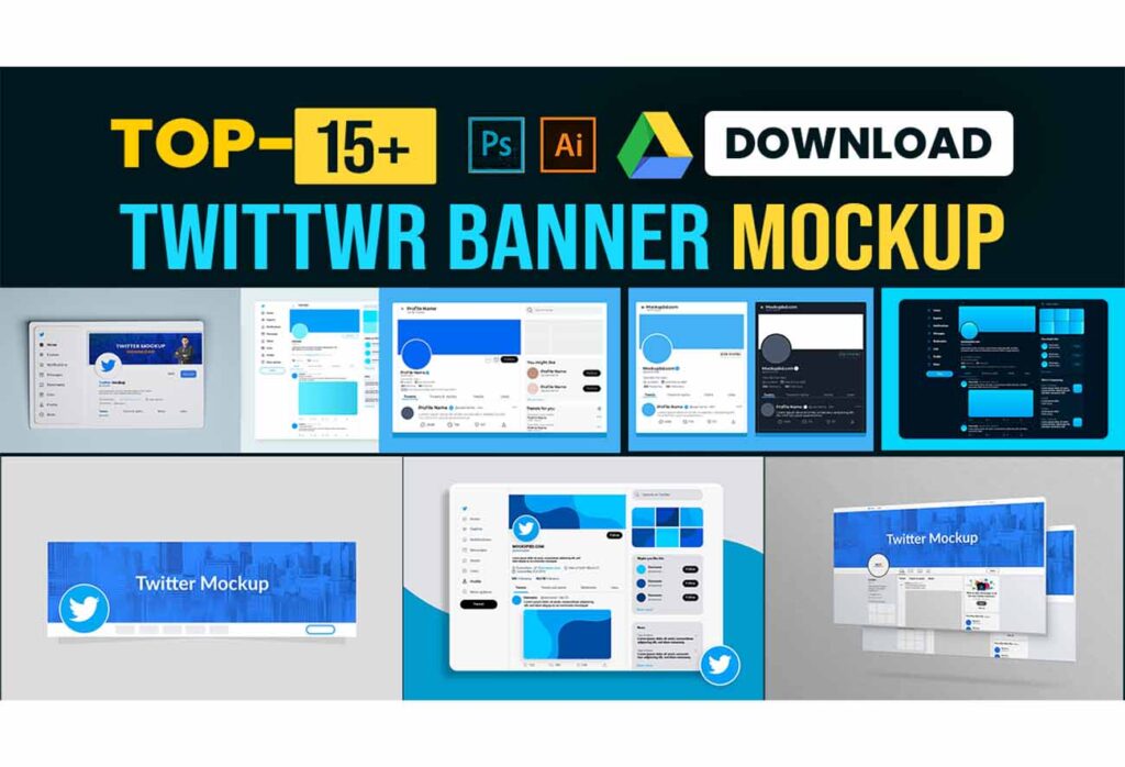 Twitter header mockup free Download