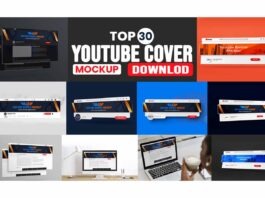 Youtube Cover mockup PSD Free Download