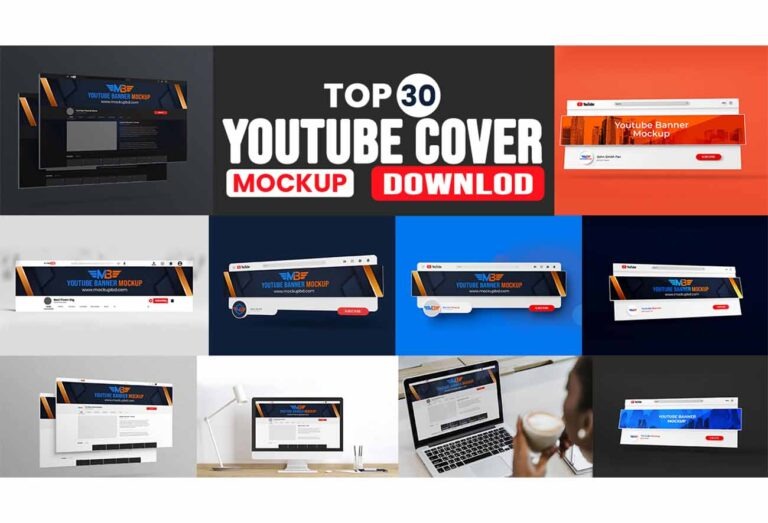 30+ Youtube Cover mockup PSD Free Download