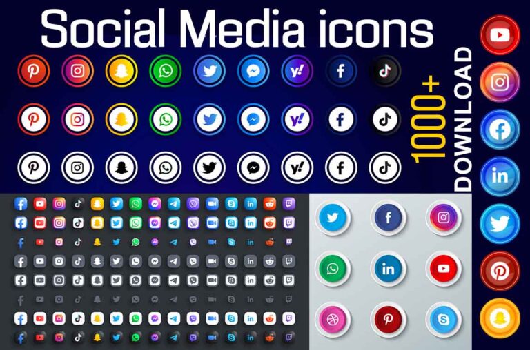1000+ Social Media icons Bundle Free Download