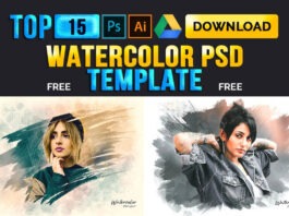 15+ Watercolor Photo Effect Photoshop PSD Templates Free Download