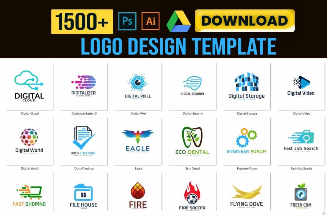 1500 + Logo Templates Bundle Collection Free Download
