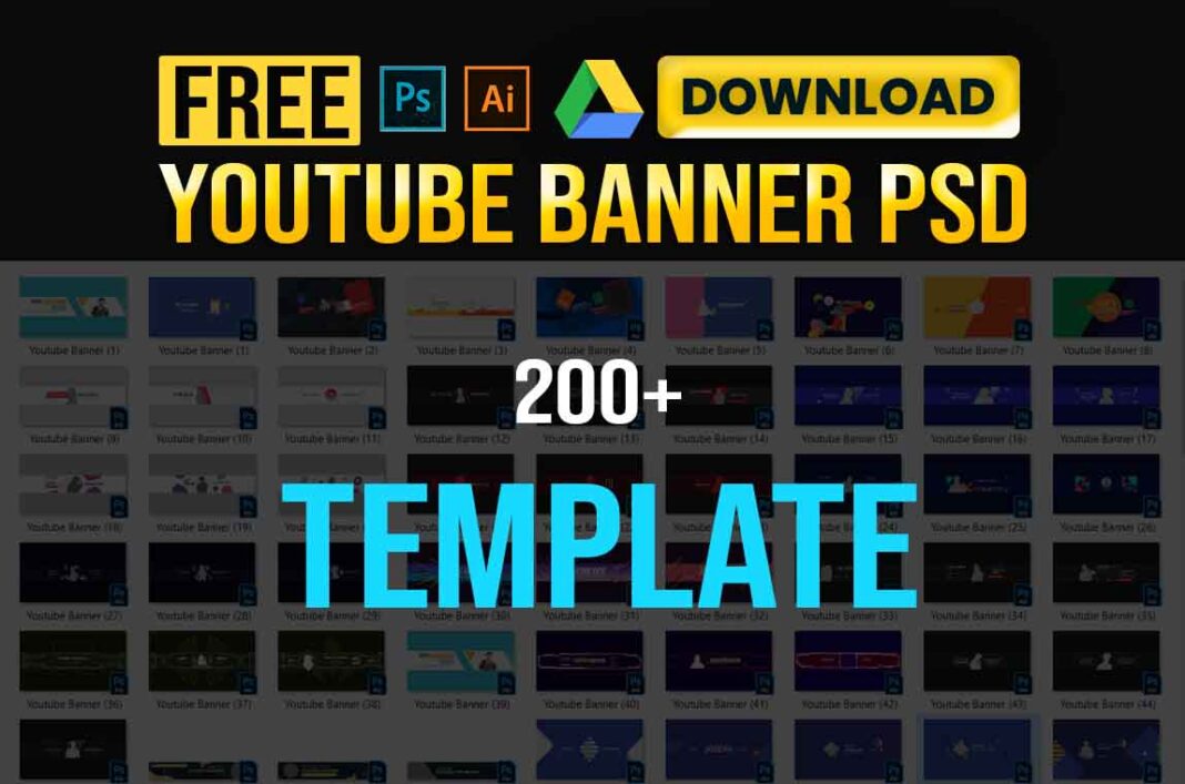 youtube banner design psd template free download