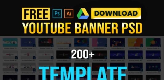 youtube banner design psd template free download