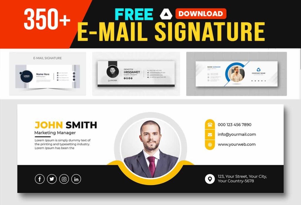 350+ Email Signature Design PSD Template Free Download