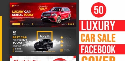 50+ Luxury Car Rent, buy, Sale, Repair Service Facebook Cover Design Template Free Download