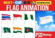 Flag animation Mockup PSD Templates Free Download Flag animation Mockup PSD Templates Free Download