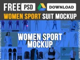 women's Sports Suit t-shirt mockup free download