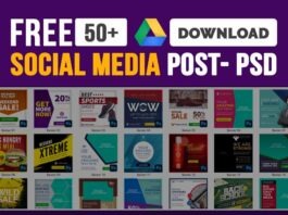 social media post Design PSD Templates bundle Free Download