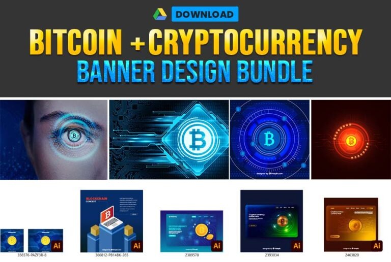 200+ Cryptocurrency Bitcoin Banner Design Bundle Free Download