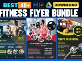40 + Fitness Flyer Design Bundle Free Download