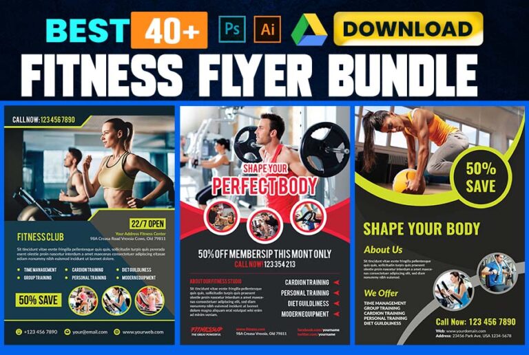 40+ Fitness Flyer Design Bundle Free Download