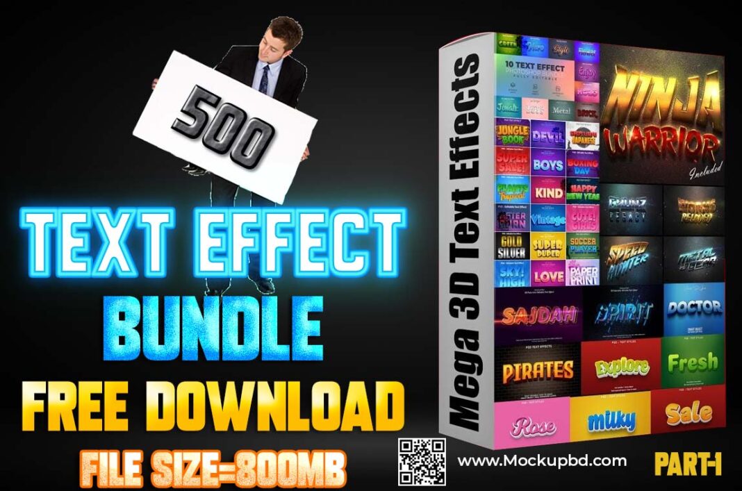 500+ Editable Photoshop PSD Text Effects mega Bundle Free Download Part 1