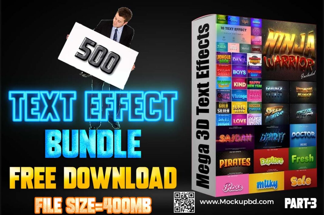 500+ Photoshop PSD Text Effects Mega bundle Free Download Part 3