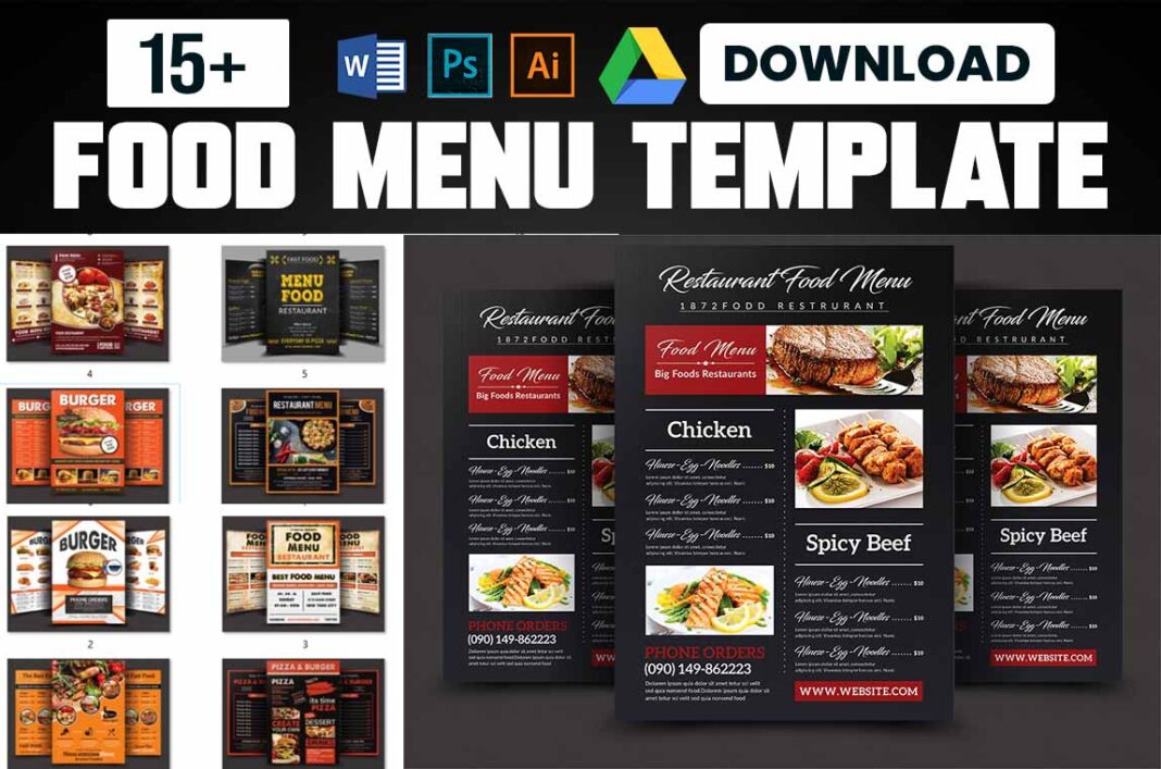 Creative menu design Template Free Download