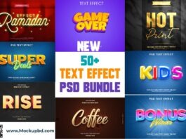 3D text effect PSD free download