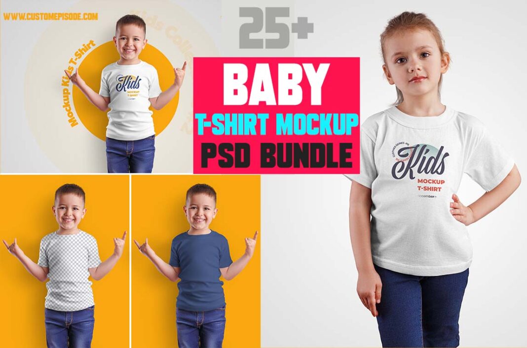 Baby t-shirt mockup Free Download
