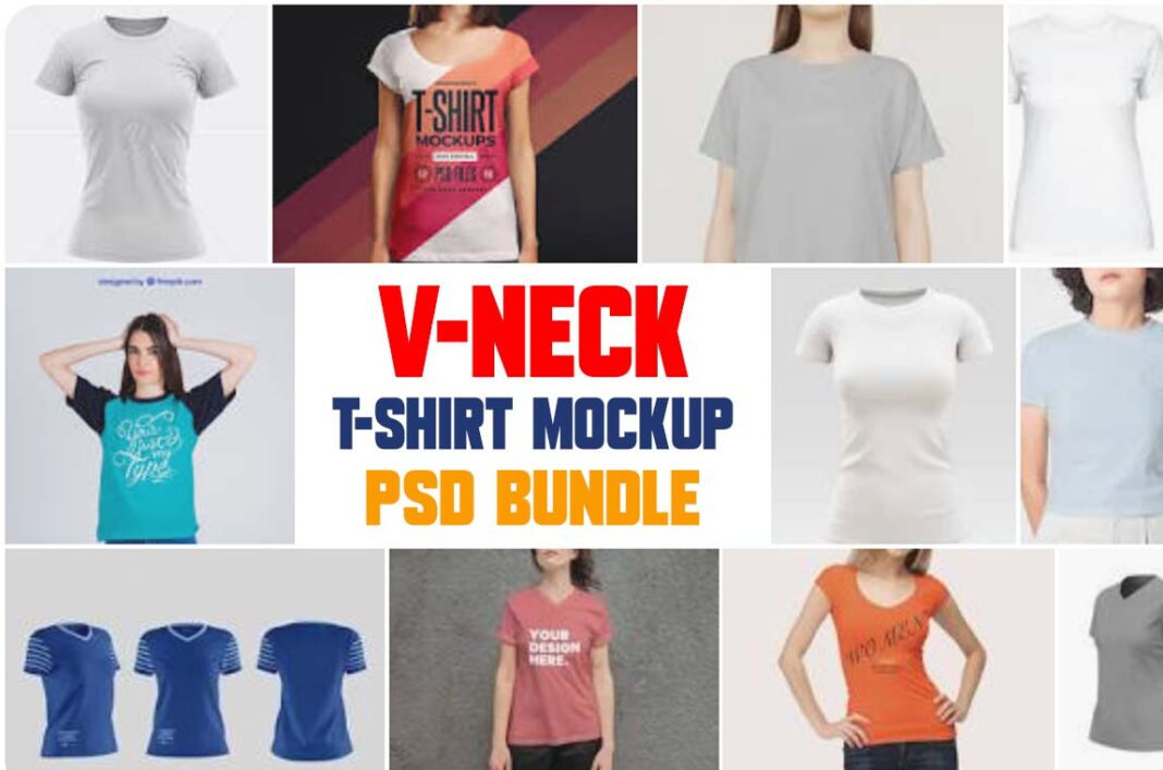 v-neck t-shirt mockup psd free Download