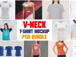 v-neck t-shirt mockup psd free Download