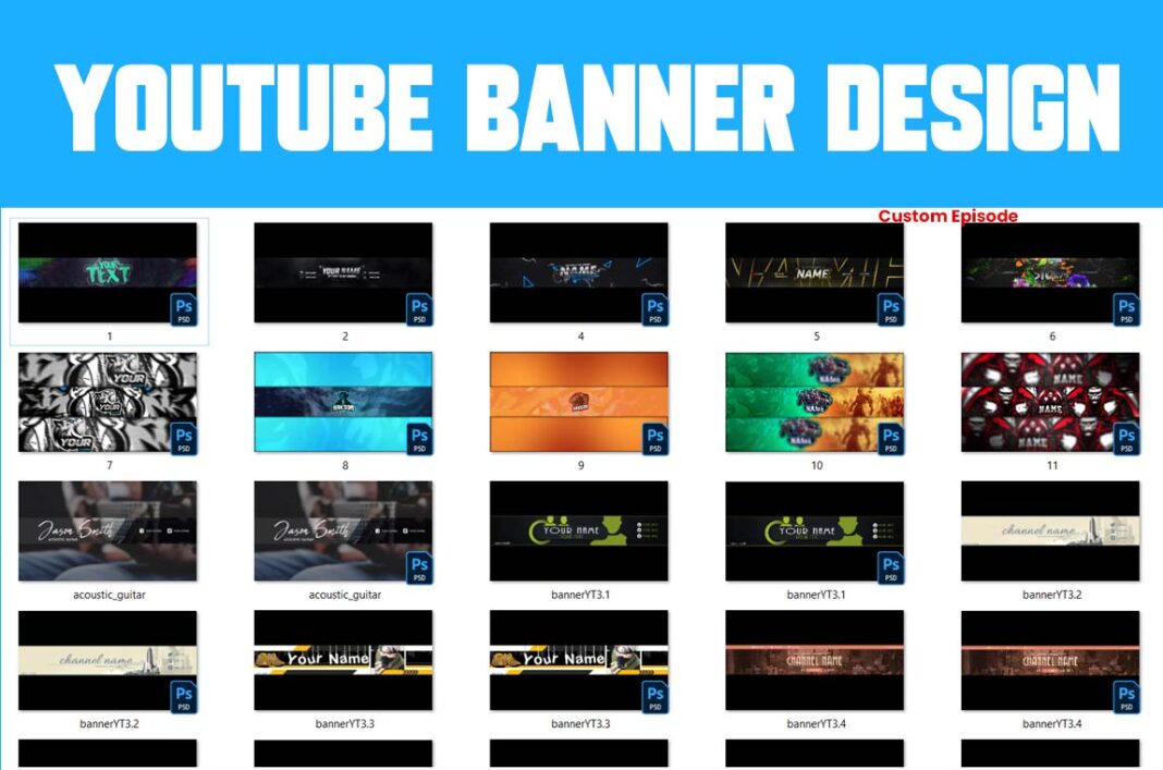 Youtube Banner Design PSD Templates Bundle Free Download