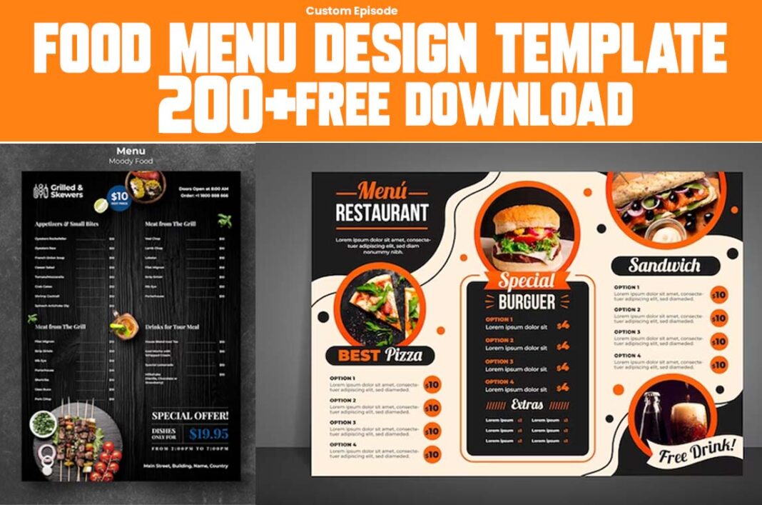 200+ Food menu Design Template Free Download