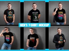 6 Men’s T-Shirt Mockups Free Download