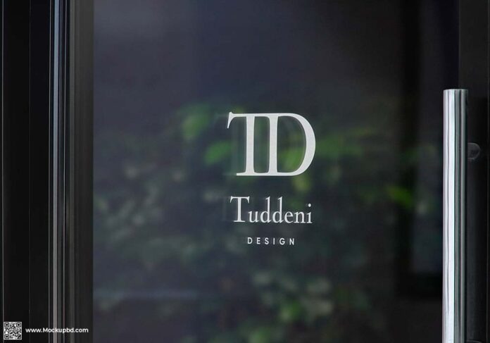 3d glass window logo mockup 3d glass window logo mockup