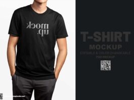 Black t shirt mockup free psd