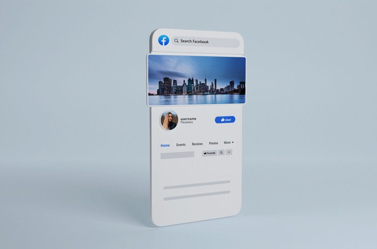 Facebook Cover Photo Mockup 3d