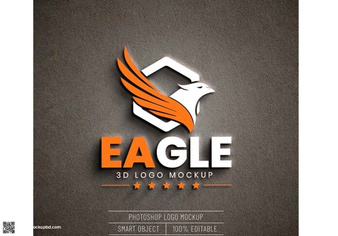 3D Logo mockup PSD free Download