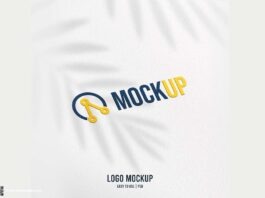 PSD Logo Mockup with white Background