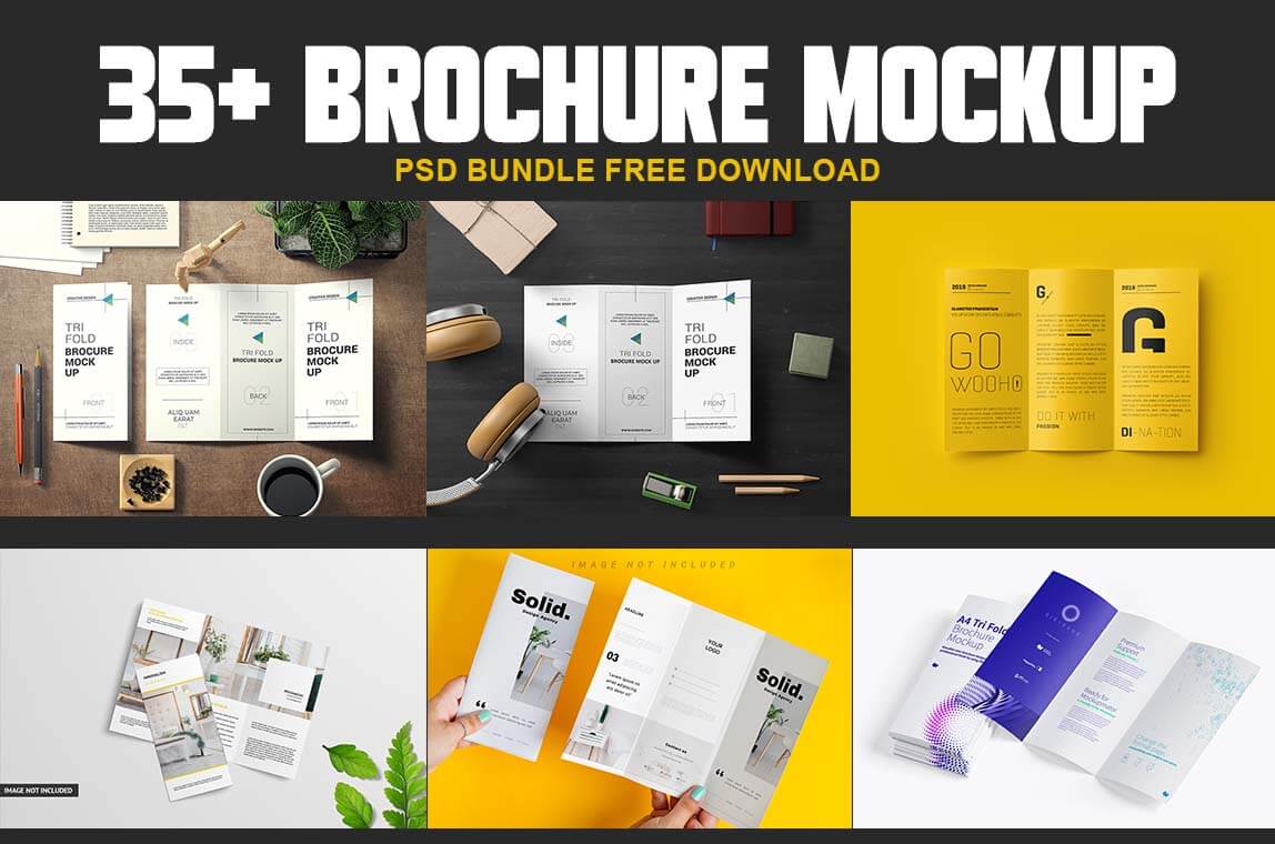 35+ Brochure Mockup PSD Bundle Free Download