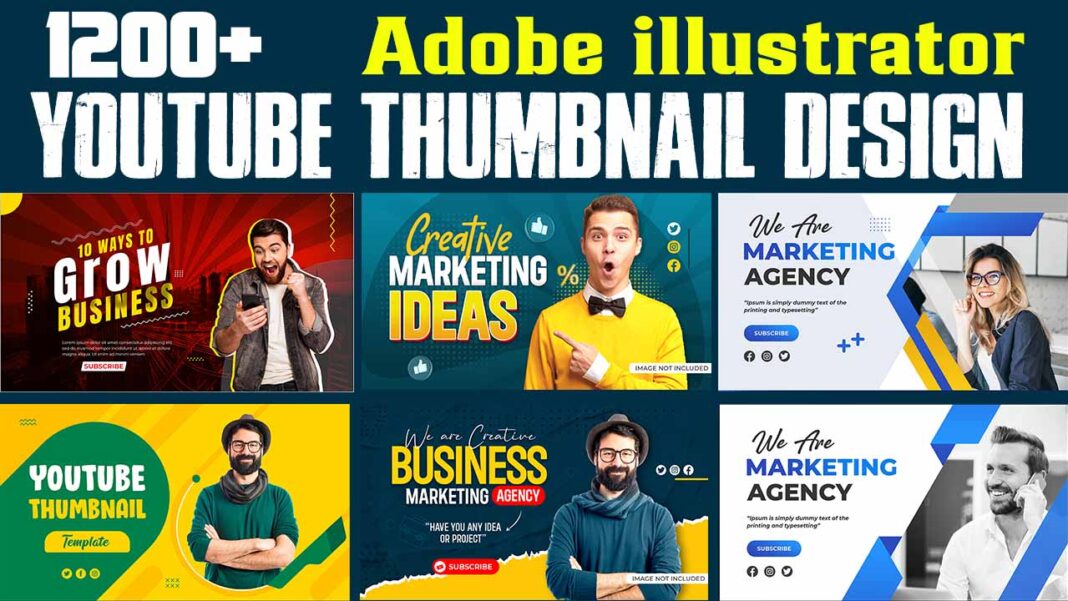 1200+ YouTube Thumbnail Design illustrator Templates Free Download