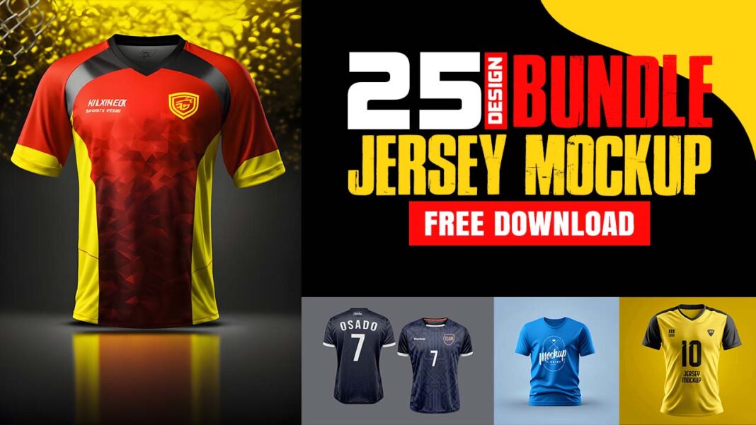 25+ Jersey mockup PSD Free Download