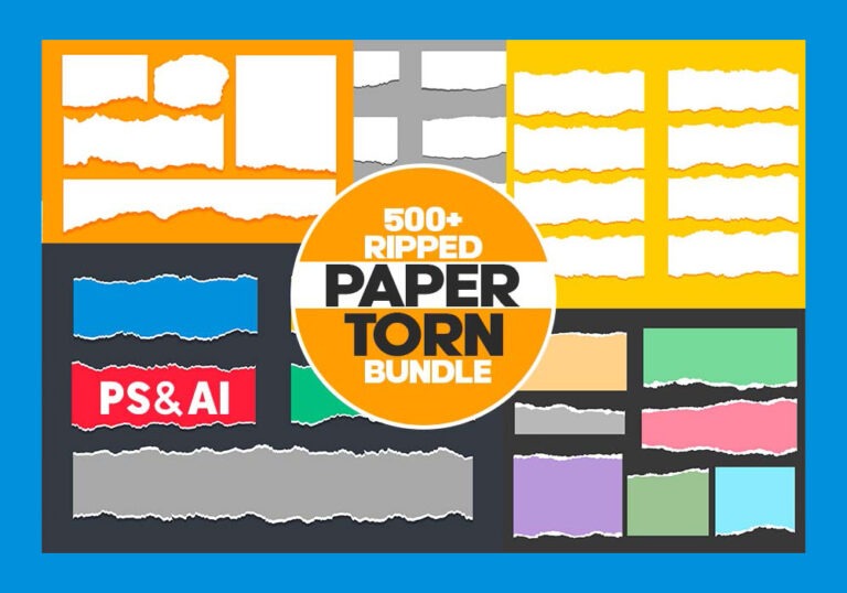 500+ Paper Torn Photoshop and Illustrator Template Bundle Free Download