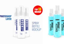 Alcohol Spray Mockup PSD Bundle Free Download