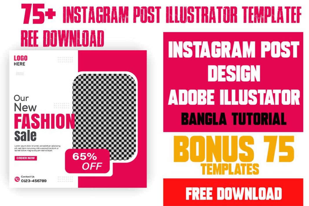 instagram post illustrator template