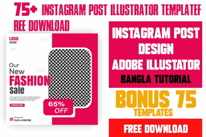 instagram post illustrator template