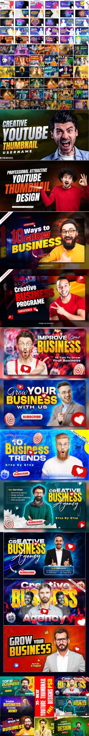 Best way to create youtube thumbnails Design 300+ PSD Template Free Download