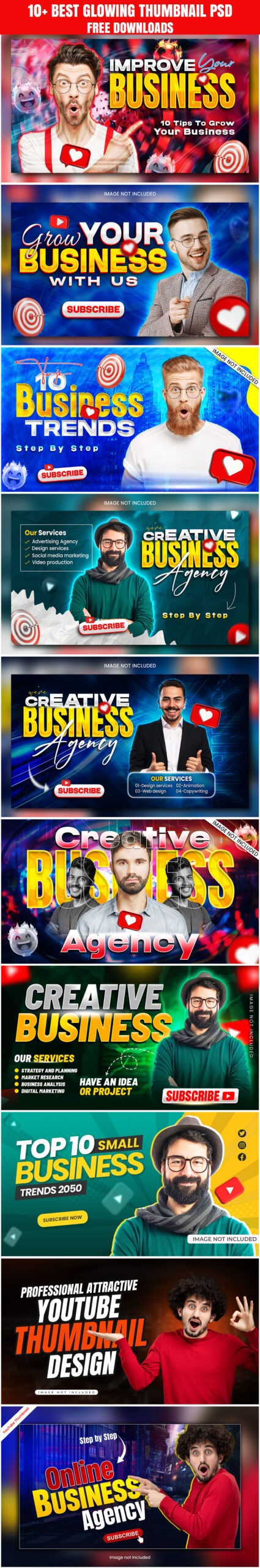 10+ Best Glowing Thumbnail PSD Free Download