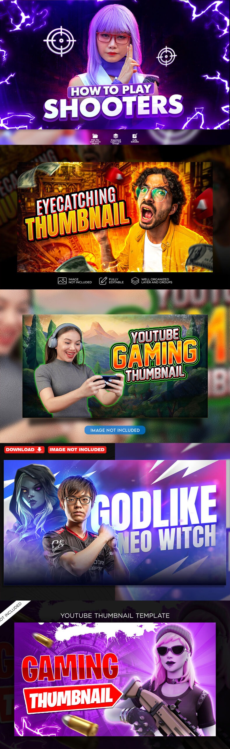 Gaming Thumbnail Design PSD Template Free Download