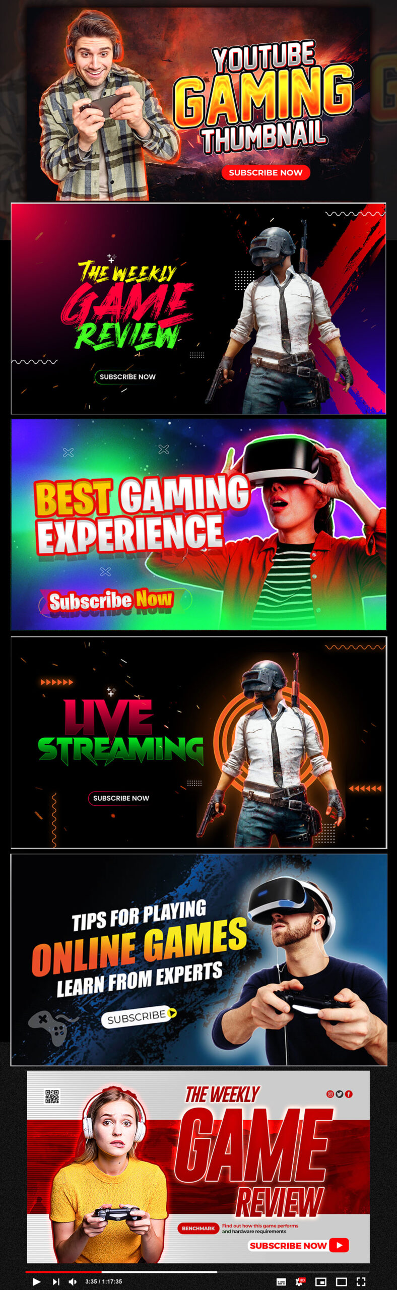 75+ Gaming Thumbnail Design PSD Template Free Download