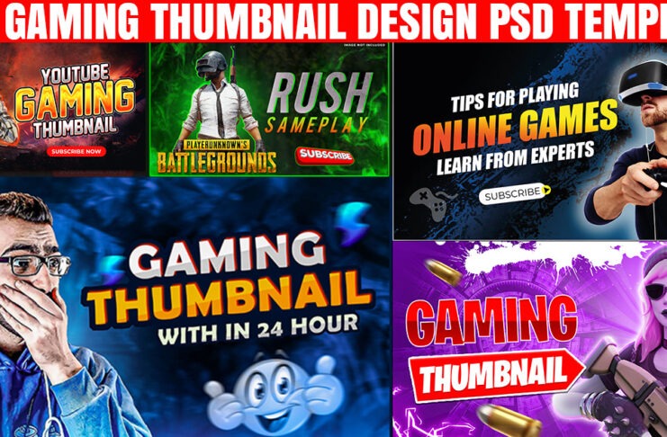Gaming Thumbnail Design PSD Template Free Download